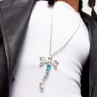 Long pendant necklace with a dragonfly